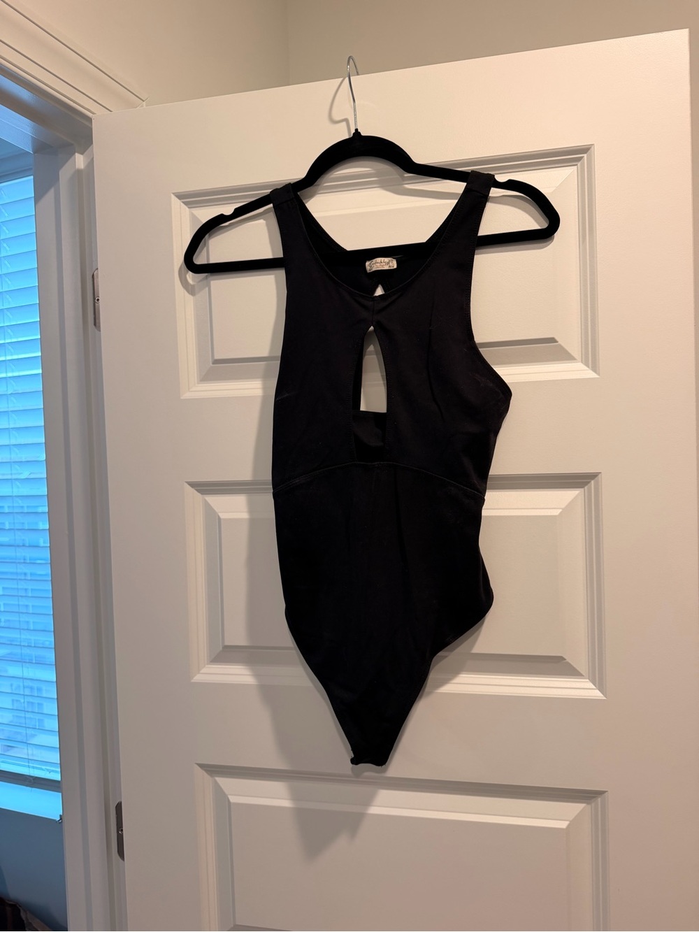 Free People Black Bodysuit with cutout and attached bandeau